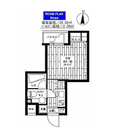都営新宿線 菊川駅 徒歩9分の賃貸マンション 8階1Kの間取り