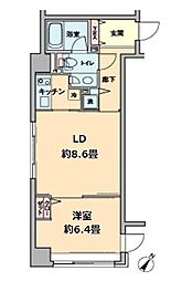 東京メトロ半蔵門線 水天宮前駅 徒歩2分の賃貸マンション 9階1LDKの間取り