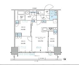 都営新宿線 西大島駅 徒歩3分の賃貸マンション 14階3LDKの間取り