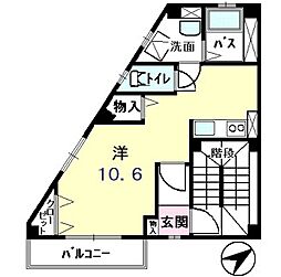 東京メトロ東西線 門前仲町駅 徒歩8分の賃貸マンション 1階ワンルームの間取り