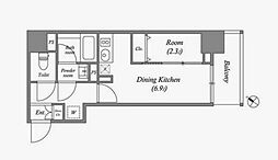 都営新宿線 浜町駅 徒歩6分の賃貸マンション 7階1DKの間取り