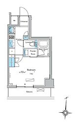 都営新宿線 菊川駅 徒歩6分の賃貸マンション 3階1Kの間取り
