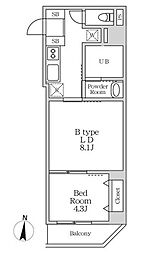 JR総武線 錦糸町駅 徒歩5分の賃貸マンション 3階1LDKの間取り