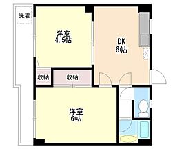 JR総武線 亀戸駅 徒歩4分の賃貸マンション 3階2DKの間取り