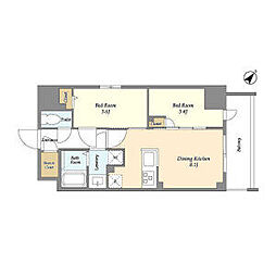 Augusta Residence 新小岩 2DKの間取図画像
