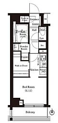 アジュールテラス住吉 ワンルームの間取図画像