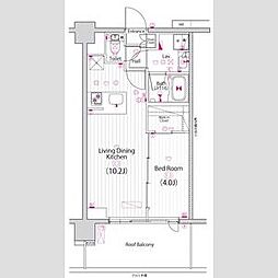 ガーラ・パークサイド亀戸 1LDKの間取図画像