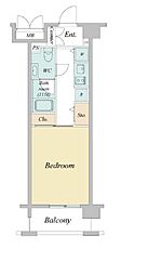 ニューシティアパートメンツ亀戸 1Kの間取図画像