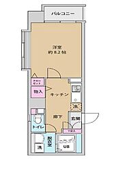 UURコート錦糸町 1Kの間取図画像