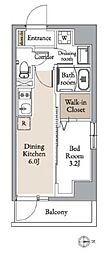 グランカーサ住吉II 1DKの間取図画像