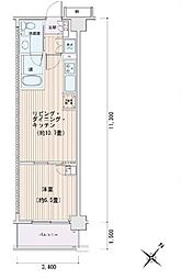 エスティメゾン豊洲レジデンスE棟 1LDKの間取図画像