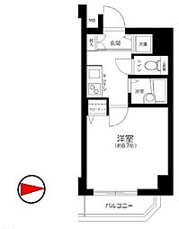 プレール・ドゥーク亀戸3 1Kの間取図画像