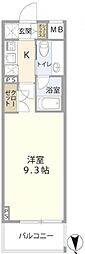 REARTE亀戸 1Kの間取図画像