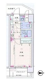 JR総武線 錦糸町駅 徒歩7分の賃貸マンション 6階1Kの間取り