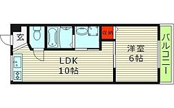 M’プラザ城東弐番館 1階1LDKの間取り