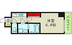 S-RESIDENCE小阪azure 11階1Kの間取り