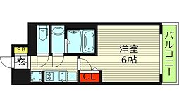 プレサンス緑橋ソレアス 7階1Kの間取り