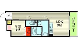 S-MOVE大阪鶴見 1階1LDKの間取り
