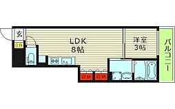 S-MOVE緑橋II 4階1LDKの間取り