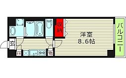 エグゼ大阪城東 6階1Kの間取り