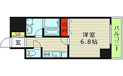 アドヴァンテージ守口 7階1Kの間取り