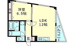 メゾンコトブキ清水 4階1LDKの間取り