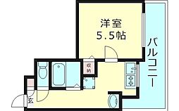 ライラック都島本通 7階1Kの間取り