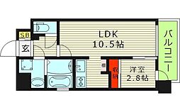 グランフェリーチェ・ナイン 15階1LDKの間取り