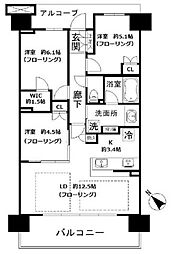 パークホームズLaLa門真 5階3LDKの間取り