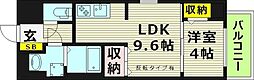 ハイフェンス京橋 6階1DKの間取り