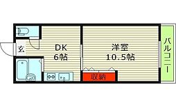 メゾン和光 5階1DKの間取り