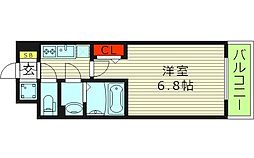 フォーリアライズ大阪ミッテ 13階1Kの間取り