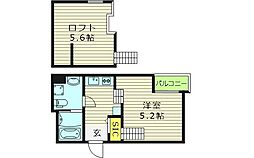 OBED ESTATE hanaten 1階1Kの間取り