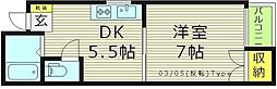 ルネッサンス都島 4階1DKの間取り