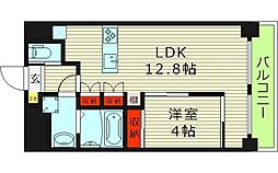 Allier鴻池元町 3階1LDKの間取り