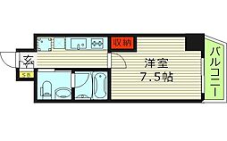 GOTTS大今里 1階1Kの間取り