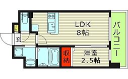 大阪市東成区玉津2丁目マンション 1LDKの間取図画像