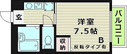 尚志ハウス 1階1Kの間取り