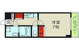 マッシーモ鶴見 5階1Kの間取り