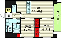 Moruan Residence 5階2LDKの間取り