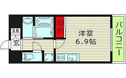 AubergeM 6階ワンルームの間取り