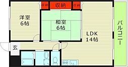 ISM大阪城公園　旧城東グリーンマンション旧館 10階3DKの間取り