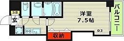 Osaka Metro谷町線 野江内代駅 徒歩10分の賃貸マンション 6階1Kの間取り
