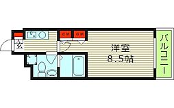 グラマシー京橋 3階1Kの間取り