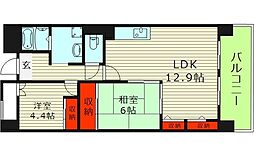 ロイヤル鶴見 4階2LDKの間取り