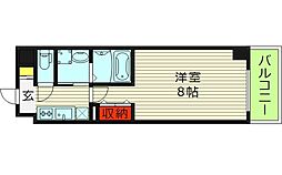 フウキレジデンス関目 8階1Kの間取り