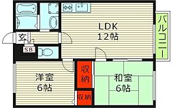 パイン・ステーブル 1階2LDKの間取り