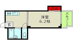 エスポワール桜ノ宮 4階1Kの間取り