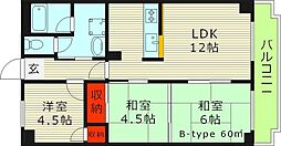 サンモール川上2 3階3LDKの間取り