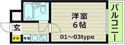 シャルムメゾン千林大宮 7階1Kの間取り